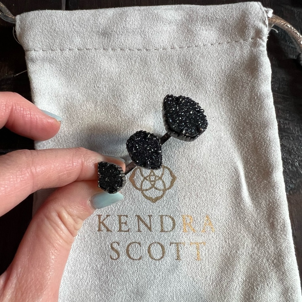 Kendra Scott Naomi Gunmetal Druzy Ring S/M